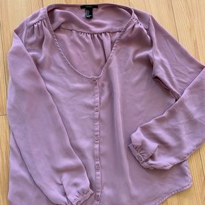 Forever 21 Purple Long Sleeve Button Down Blouse💜